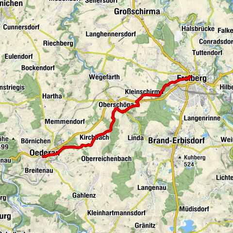 Saxon Way of St. James - Freiberg - Oederan section