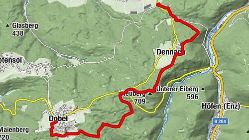 On the slopes of Eyach and Enz towards Schwanner Warte