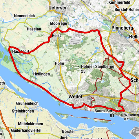 Über Haseldorf und am Deich zurück