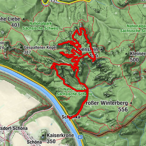 Anspruchsvoller Rundwanderweg von Schmilka