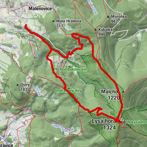 Melenovice - Lysa Horą 1324