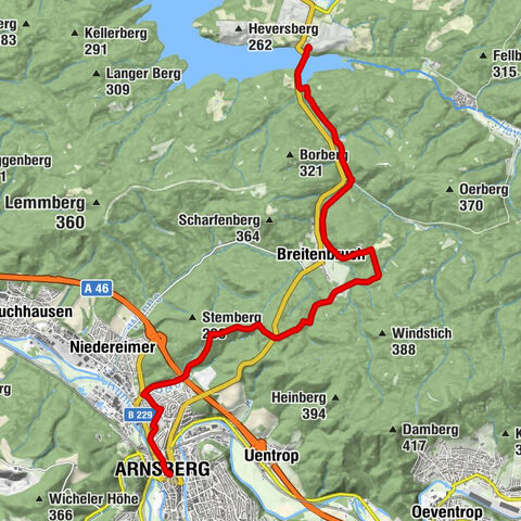 Sauerland Forest Route - Stage 5: Arnsberg Schlossberg - Torhaus Möhnesee
