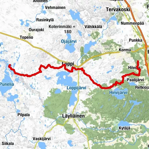 Hämeen Ilvesreitti Riihimäki Kormu-Poronpolku 45.3 km