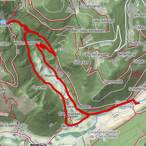 Hiking route: The Wormsa waterfalls and Fischboedle lake