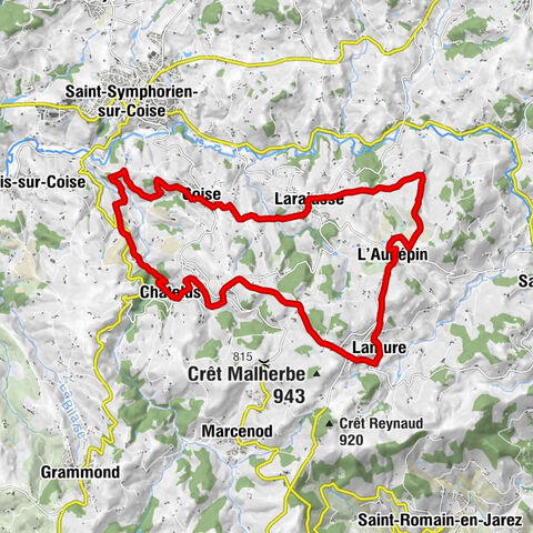 Circuit VTT 127 - Tour au sommet des Monts du Lyonnais