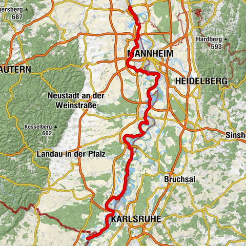 Rhine Cycle Path - EuroVelo15 | Palatinate