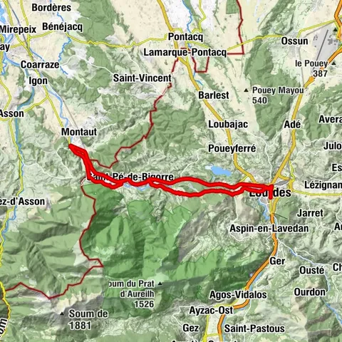 Lourdes Vélosud (V81) along the Gave