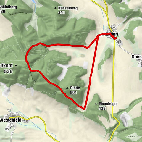 "Zur Platte" - Exdorf - Grabfeld - circular route