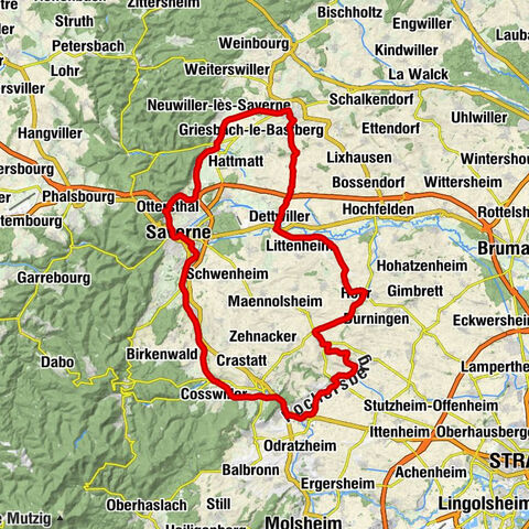 Boucle régionale Alsace à Vélo BR57 : Eglises romanes et collines sous-vosgiennes