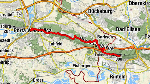 Weserbergland-Weg, 13th stage: Rinteln to Porta Westfalica