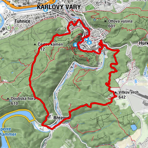 Karlovy Vary - svatá Maří Magdaléna - Vítkův vrch - Březová