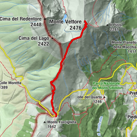 Monte Vettore da Forca di Presta, Arquata del Tronto, Marche/Italia