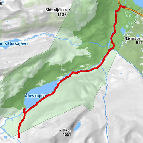 Kungsleden Day 6: Wild camping at bottom of Mt. Kieron - Abiskojaure Fjällstuga - Abisko Turiststation