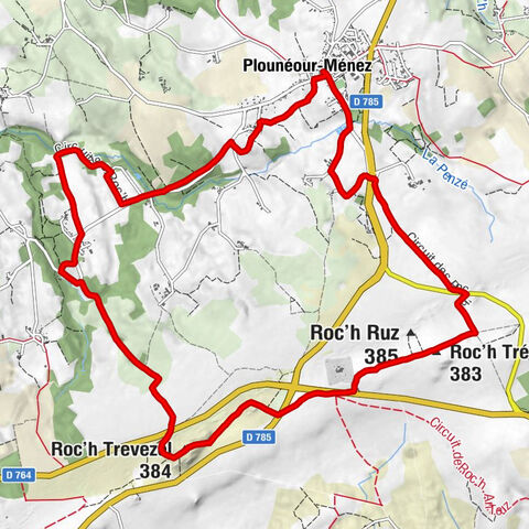 Plounéour-Ménez - Roc'h Trédudon - Roc'h Trevezel - Le roc'h Tredudon
