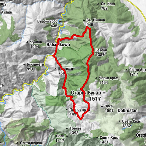 Бачково - Безово - Червената стена
