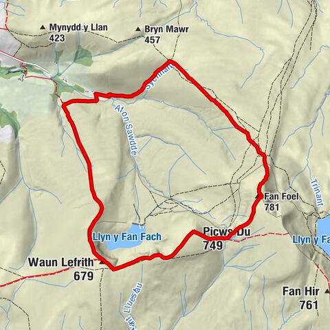 Llanddeusant - Waun Lefrith - Picws Du - Fan Foel