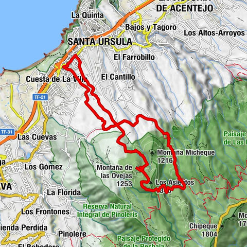 Urbanización El Jardín - Santa Úrsula - Los Asientos - Montaña de las Ovejas