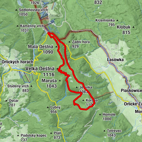 Deštné v Orlických horách - Velká Deštná - Valinův pramen - Velký Uhřínov