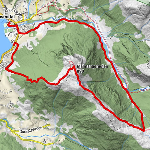 Rosendal - Snikkeriet - Malmangernuten - Kustølen