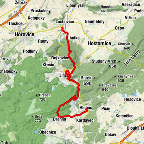Lochovice - Plešivec - Klouček - Hluboš