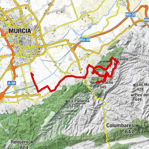 Murcia - Picacho - Miravete - El Bojal