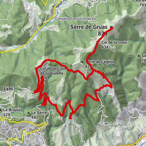 Grottes de la Jaubernie - Col de la croix - Serre de Gruas - Col de la Croix de la Vialette