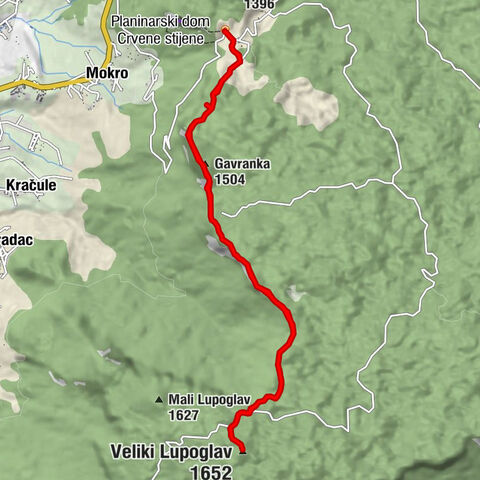 Planinarski dom Crvene stijene - Vidikovac - Gavranka - Veliki Lupoglav