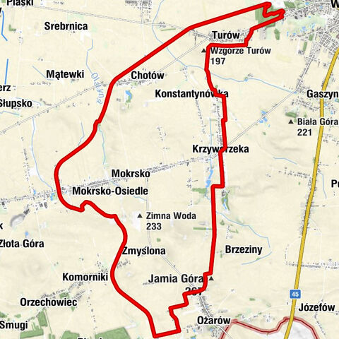 Podszubienice - Krajków - Wzgórze Turów - Wieluń