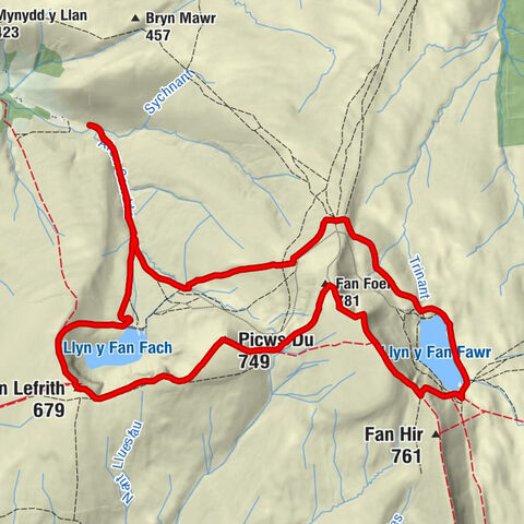 Llanddeusant - Waun Lefrith - Fan Brycheiniog - Llywel
