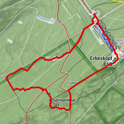 Hunsrückhaus - Erbeskopf - Gottlob - Springenkopf