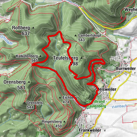 Gleisweiler - Auf der Steinrutsch - St.-Anna-Kapelle - St.-Anna-Hütte