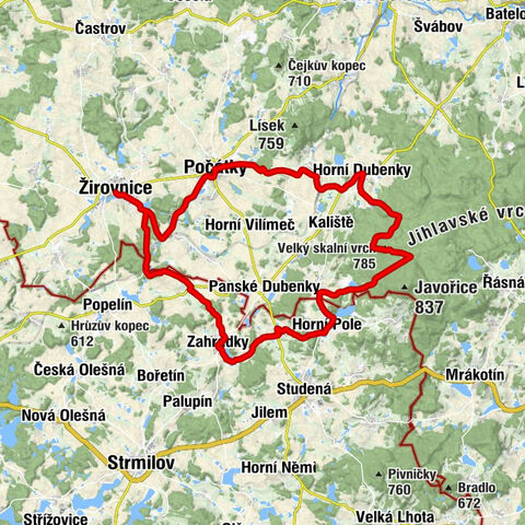 Žirovnice - Velký skalní vrch - Počátky - svatý Jan Křtitel