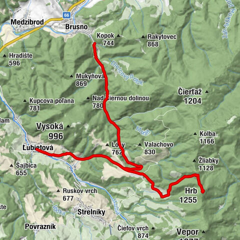 Ľubietová - Chata pod Hrbom - Hrb - Brusno-kúpele