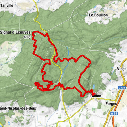 Radon - Signal d'Ecouves - Carrefour de la Croix Médavy - Carrefour du Pont de Cordonnier