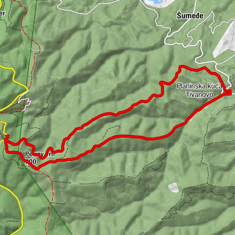 Planinska kuća Tivanovo - Međa - Petrov vrh - Izvor