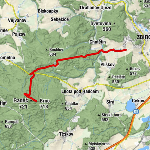 Sklená Huť - Radeč - Brno