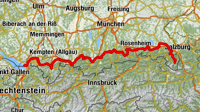 Long-distance cycle route - Lake Constance Königssee Cycle Route