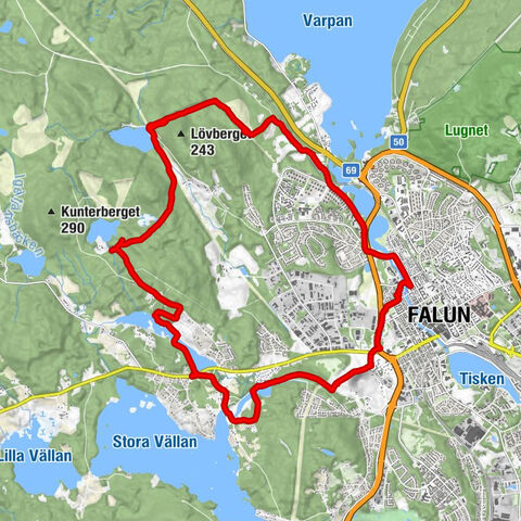 Gamla Herrgården - Nedre Dikarbacken - Harmsarvet - Falun