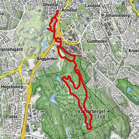 Olivedal - Kommendantsängen - Göteborg - Mölndal