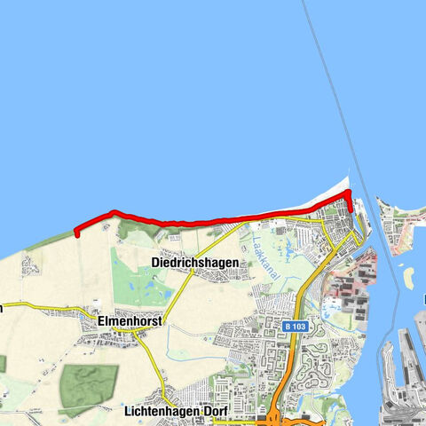 Diedrichshagen - Kap Geinitzort - Stoltera - Ostseehotel Wilhelmshöhe