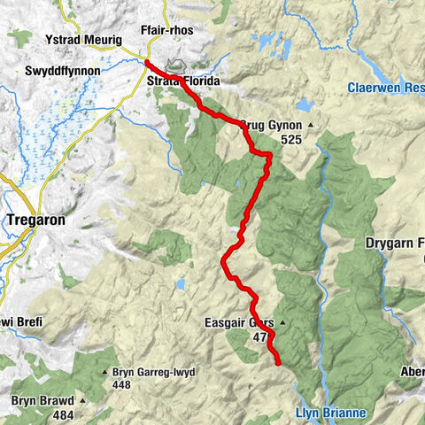 Pontrhydfendigaid - Strata Florida - Strata Florida Trailhead (Northernmost) - Soar-Y-Mynydd