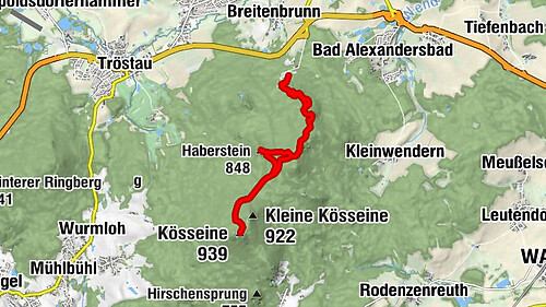 Apfelbrunnen - Burgsteinfelsen - Haberstein - Kösseine