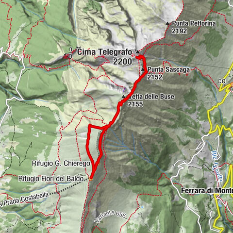 Rifugio Fiori del Baldo - Vetta delle Buse - Cima Telegrafo - Punta Sascaga