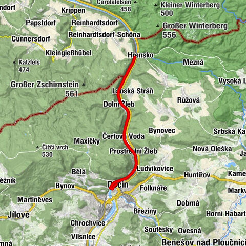 Děčín - Zámek - Červený vrch - Horní Žleb