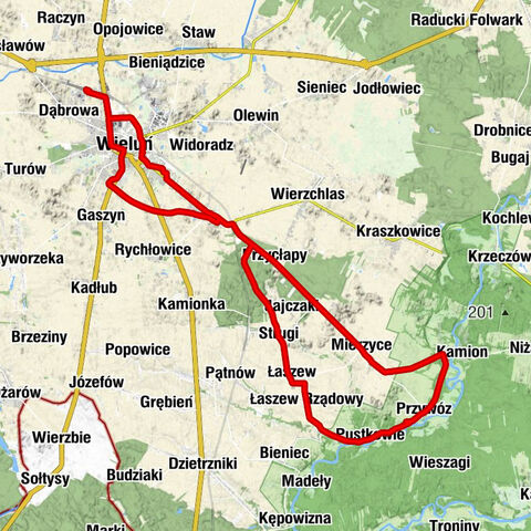 Wieluń Dąbrowa - Kościół pw. Świętego Jana Chrzciciela - Kościół pw. Świętej Katarzyny Aleksandryjskiej DM - Kościół pw. Świętego Wojciecha