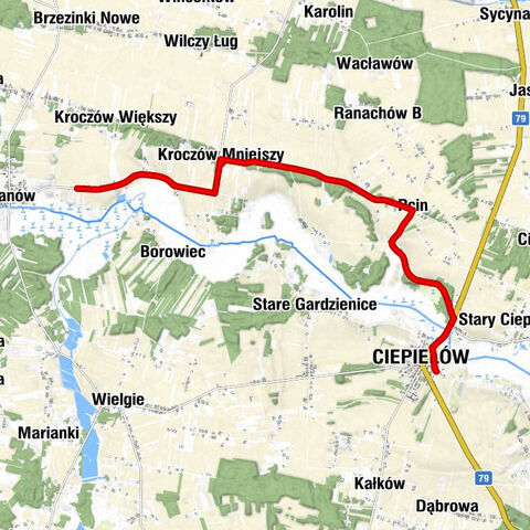 Ciepielów - Stara Wieś - Pcin - Nowy Ranachów