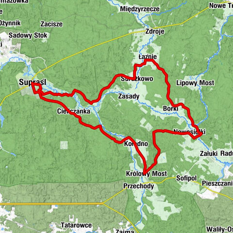 Supraśl - Kaplica pw. Świętej Anny - Kościół pw. Świętej Trójcy - Kościół pw. Najświętszej Maryi Panny Królowej Polski