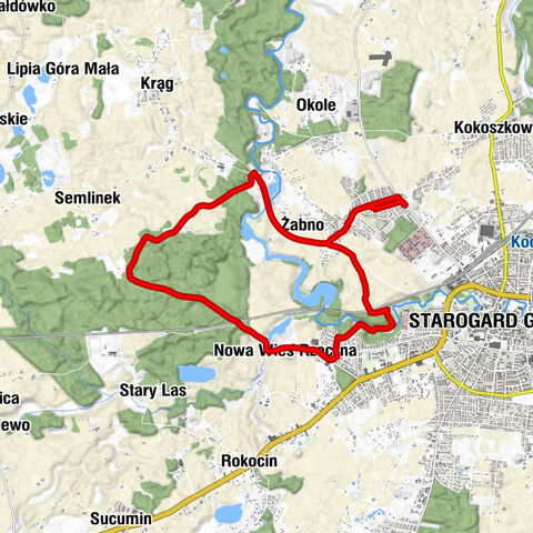 Łapiszewo - Żabno - Nowa Wieś Rzeczna - Starogard Gdański
