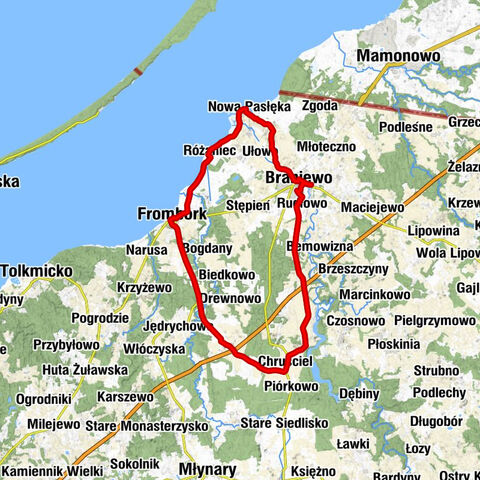 Cerkiew Świętej Trójcy - Kościół pw. Świętego Krzyża - Kościół pw. Świętego Wojciecha - Braniewo