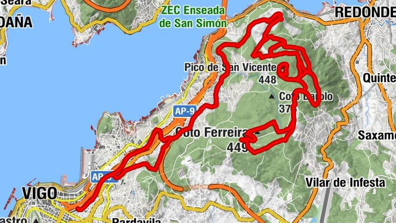 Santiago de Vigo - Pico de San Vicente - Coto Ferreira - Vigo